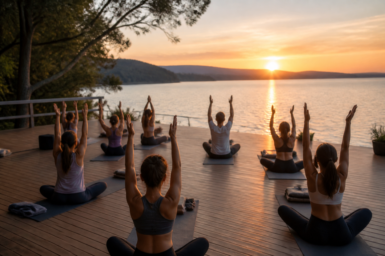 Community yoga class