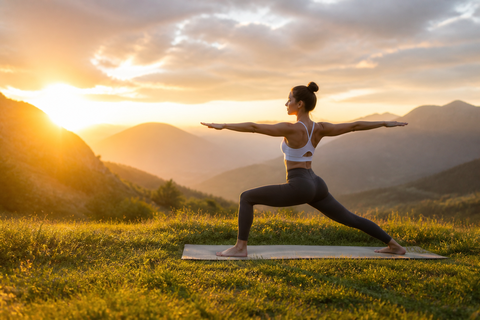 Sunrise yoga practice
